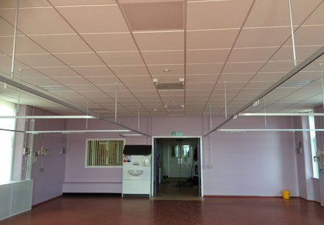Refurbished interior with lighting installation